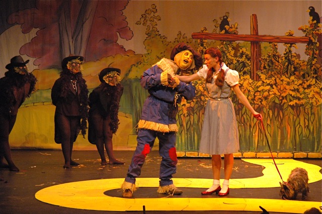 Scarecrow and Dorothy on the Yellow Brick Road